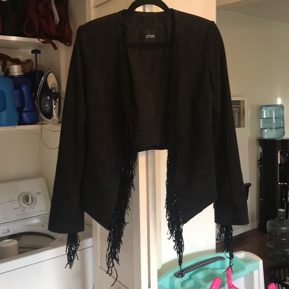 Fringe black guess jacket